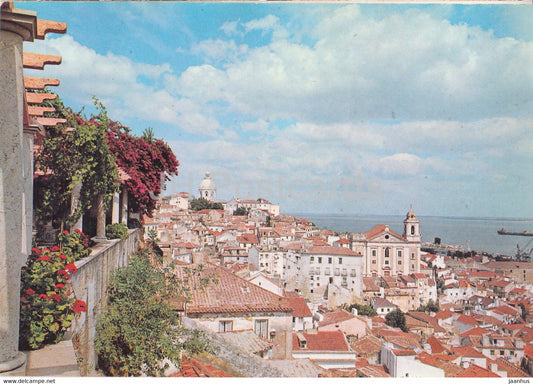 Lisbon - Lisboa - Alfama e o Tejo - Alfama and the Tagus river - 97 - 1989 - Portugal - used - JH Postcards