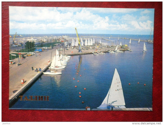 The Sailing Centre dock - sailing boats - yachts - Tallinn - 1984 - Estonia USSR - unused - JH Postcards