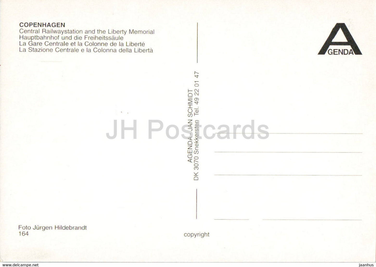 Copenhague - Kobenhavn - Gare Centrale et Mémorial de la Liberté - Danemark - inutilisé
