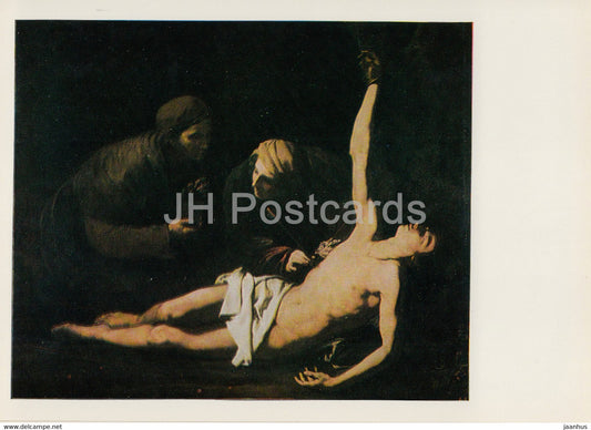 painting by Jusepe de Ribera - St. Sebastian and Irene - Spanish art - 1984 - Russia USSR - unused - JH Postcards