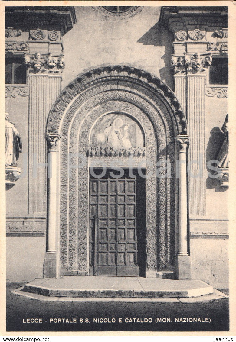 Lecce - Portale S S Nicolo e Cataldo - old postcard - 1939 - Italy - Italia - unused - JH Postcards