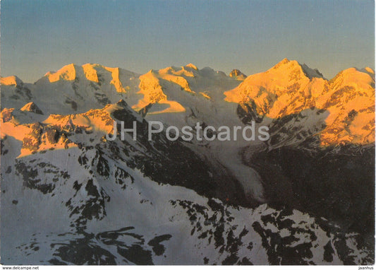 Berninagruppe im Morgenlicht - 1984 - Switzerland - used - JH Postcards