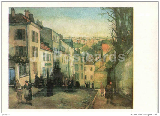painting by A. Johani - Street of the suburbs of Paris , 1937 - Paris motives - estonian art - unused - JH Postcards
