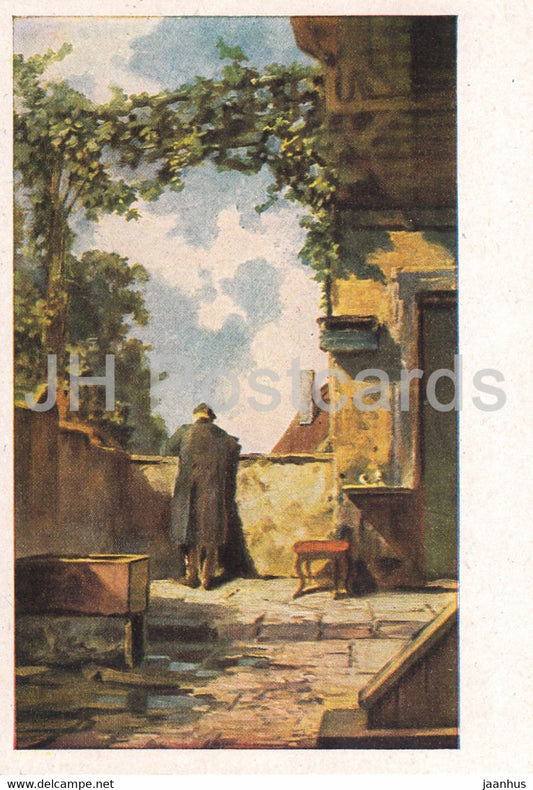 painting by Carl Spitzweg - Blick ins Land - German art - Germany - unused - JH Postcards