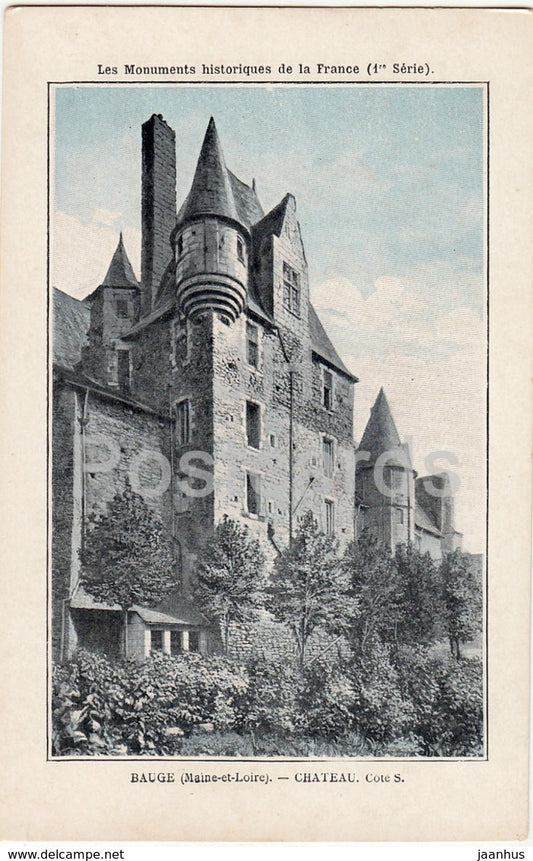 Bauge - Chateau - Les Monuments Historiques de la France - castle - old postcard - France - unused - JH Postcards