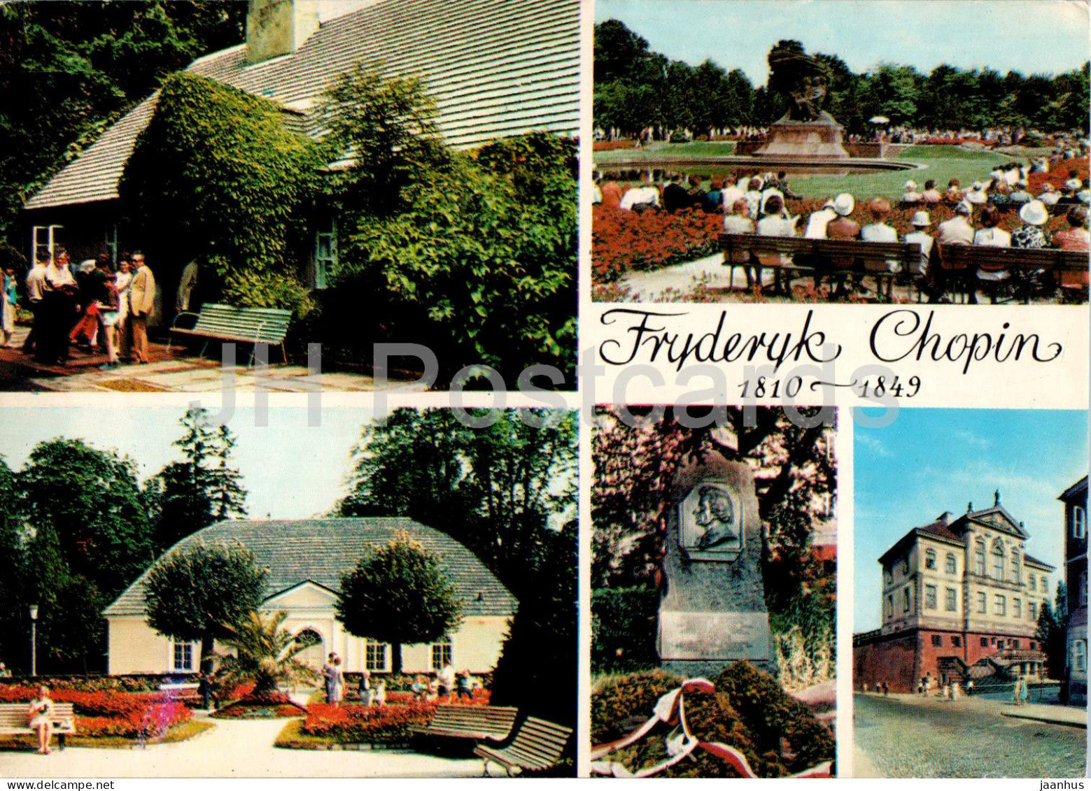 Fryderyk Chopin - composer - places - multiview - 1985 - Poland - used - JH Postcards