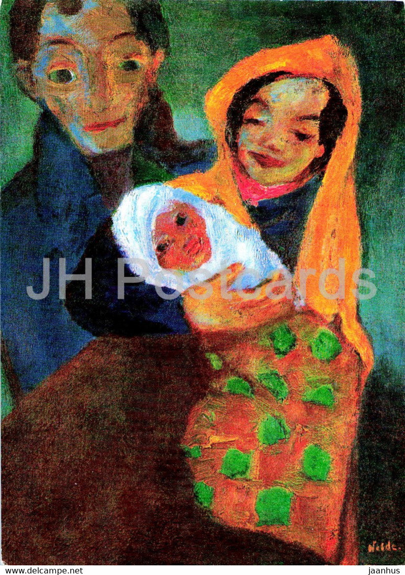 painting by Emil Nolde - Familie - Family - German art - 1978 - Germany - used - JH Postcards