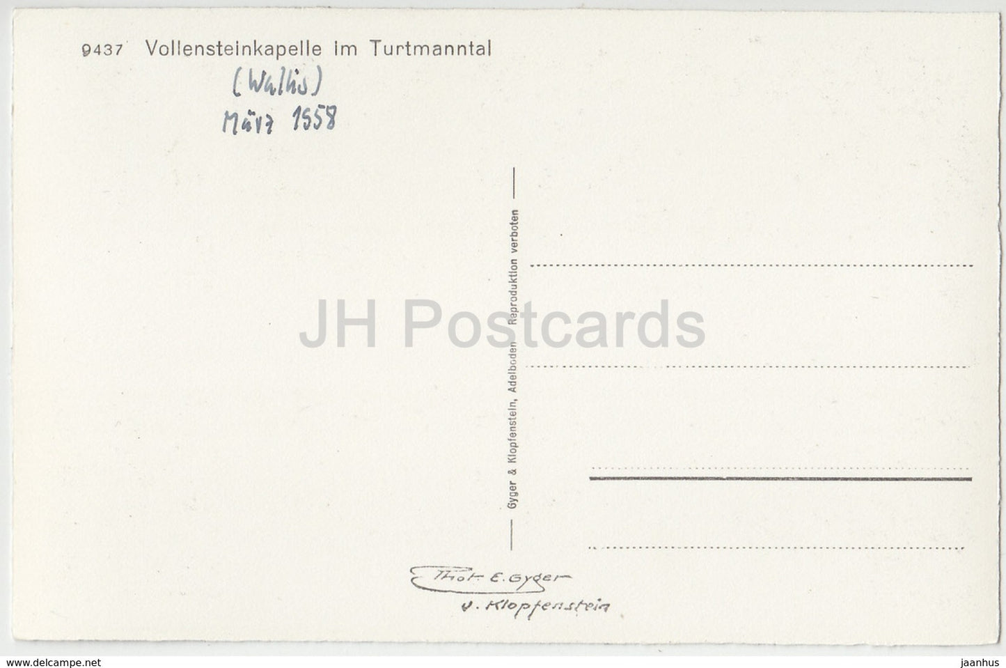 Vollensteinkapelle im Turtmanntal - chapelle - 9437 - Suisse - 1958 - utilisé