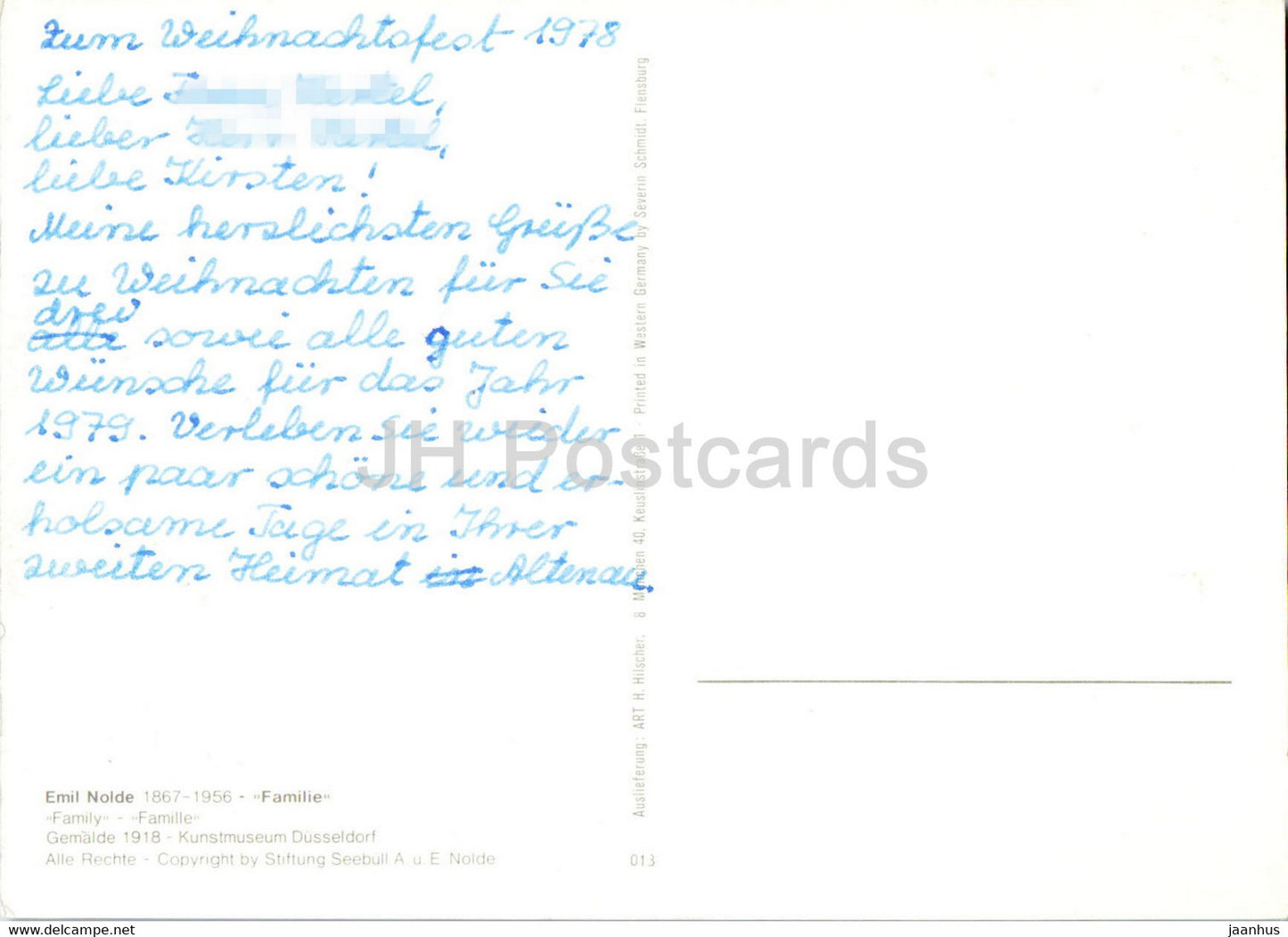 painting by Emil Nolde - Familie - Family - German art - 1978 - Germany - used