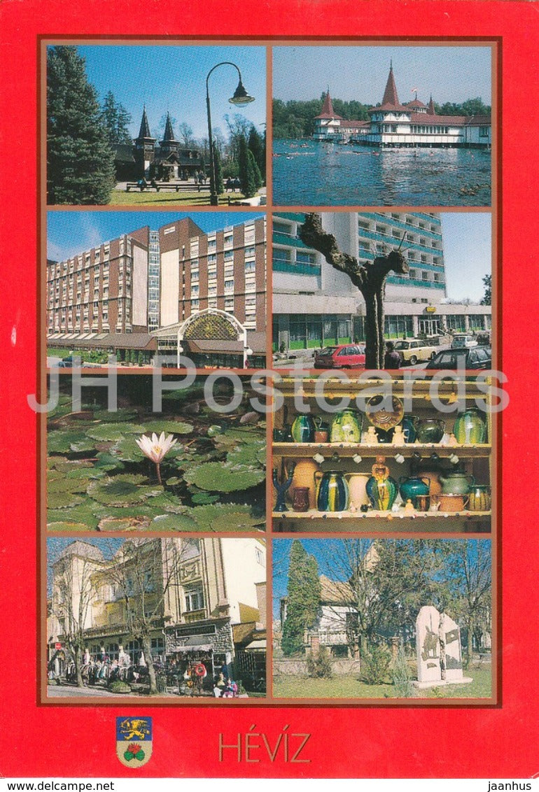 Heviz - water lily - Spa - multiview - 1999 - Hungary - used - JH Postcards