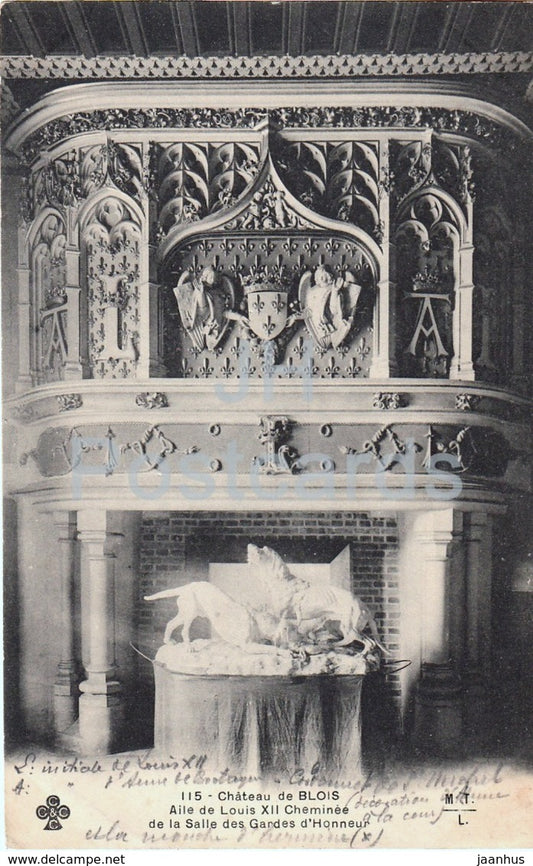 Chateau de Blois - Aile de Louis XII Cheminee - 115 - castle - old postcard - France - used