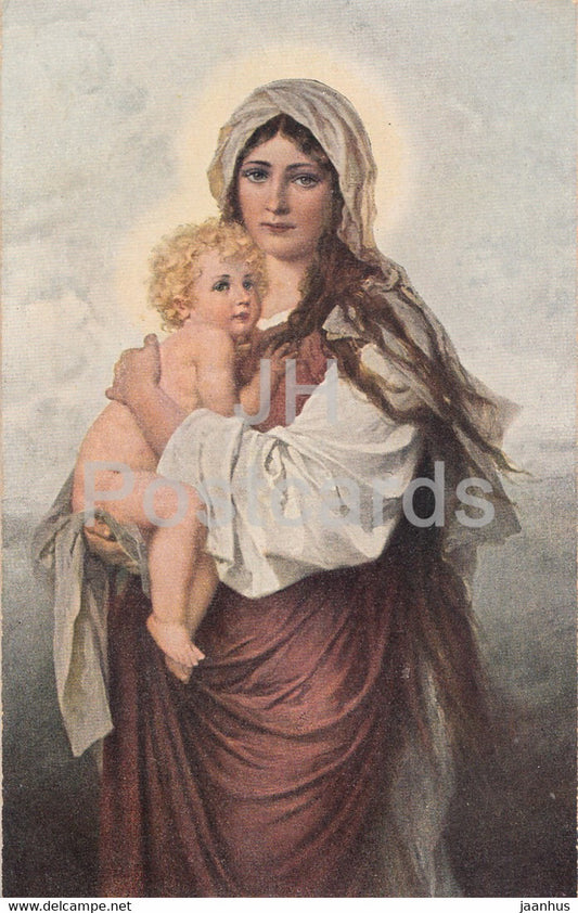 painting by Alexander Zick - Madonna - L P 2707 - German art - old postcard - Germany - unused - JH Postcards