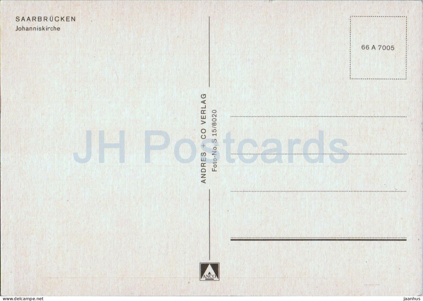 Saarbrücken - Johanniskirche - Kirche - Auto Volkswagen - Deutschland - unbenutzt 