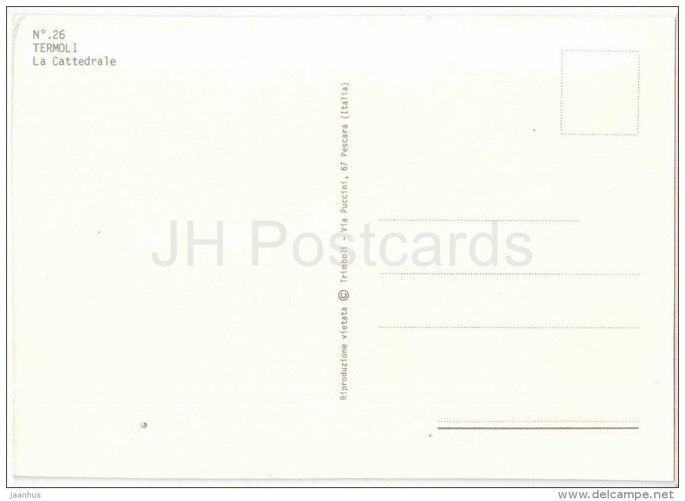 La Cattedrale - cathedral - Termoli - Campobasso - Molise - No. 26 - Italia - Italy - unused - JH Postcards