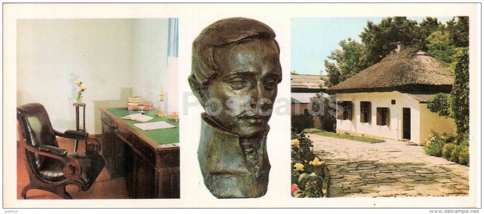 Lermontov´s desk and chair - house - poet Lermontov Places of Caucasian Mineral Waters - 1978 - Russia USSR - unus - JH Postcards