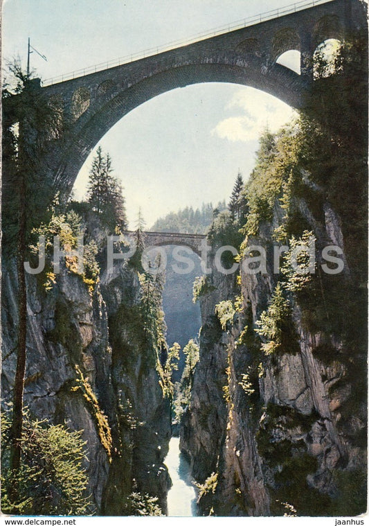 Die Soliserbrucken - Graubunden - bridge - C 315 - Switzerland - unused - JH Postcards