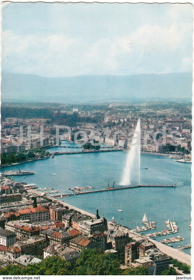Geneve - Geneva - Vue Aerienne de la Rade - Switzerland - used - JH Postcards