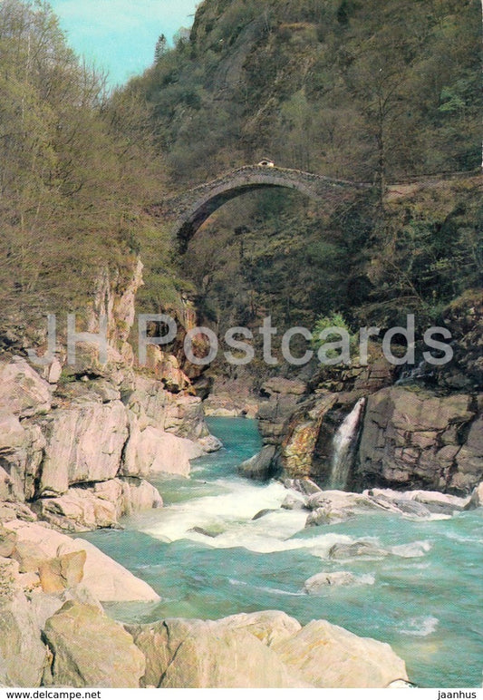 Centovalli - Ponte Romano Presso Intragna - bridge - 1968 - Switzerland - used - JH Postcards