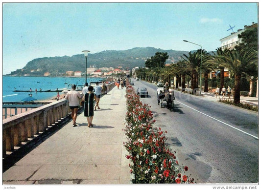 passeggiata -Riviera dei Fiori - Diano Marina - Savona - Liguria - Italia - Italy - sent from Italy to Germany 1963 - JH Postcards