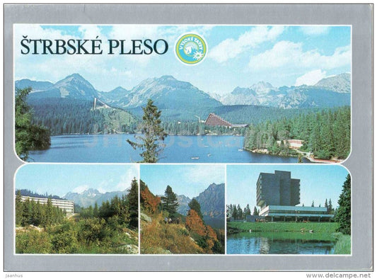 Strbske Pleso - ski jumping hill - hotel Patria - hotel FIS - sanatorium Helios - Czechoslovakia - Slovakia - used - JH Postcards