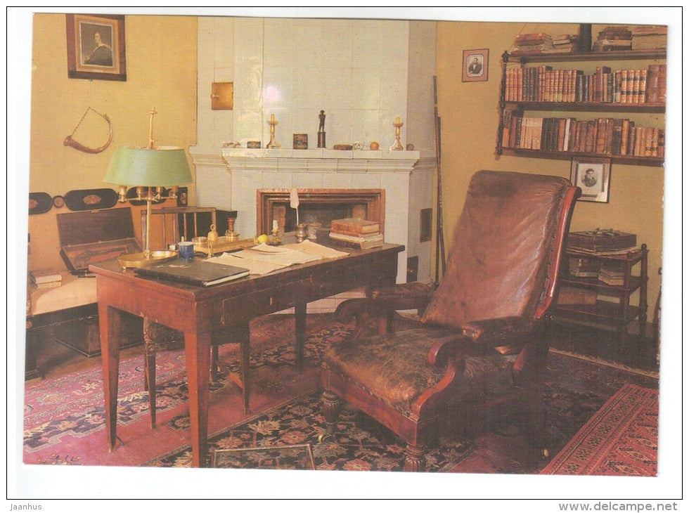Pushkin`s cabinet - postal stationary - Mikhailovskoye - 1981 - Russia USSR - unused - JH Postcards