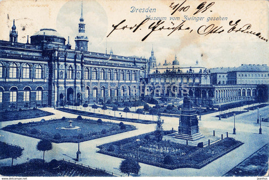 Dresden - Museum vom Zwinger gesehen - 1898 - old postcard - Germany - used - JH Postcards