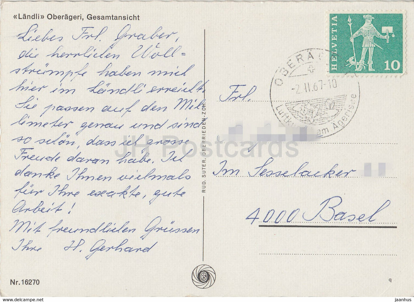 Landli Oberageri - Gesamtansicht - 16270 - 1967 - Suisse - d'occasion