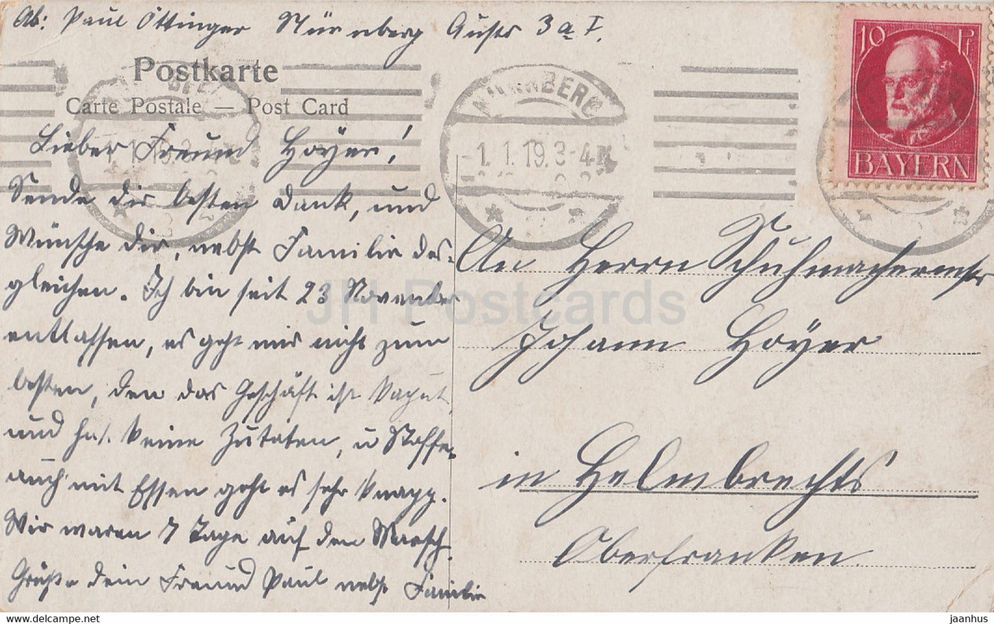 Nurnberg - Gansemannchen - Nuremberg - old postcard - 1919 - Germany - used