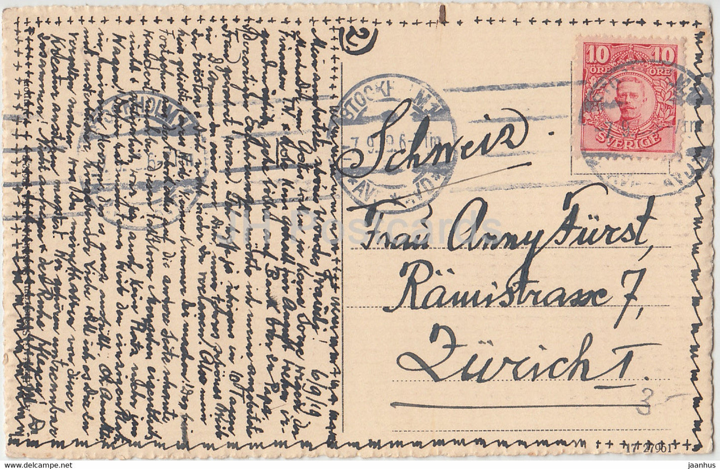 Stockholm - Nordiska Museet - museum - old postcard - 1919 - Sweden - used