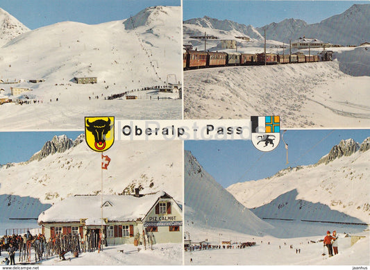 Oberalp Pass - Oberalp Passhohe 2044 m - ski resort - train - multiview - Switzerland - unused - JH Postcards