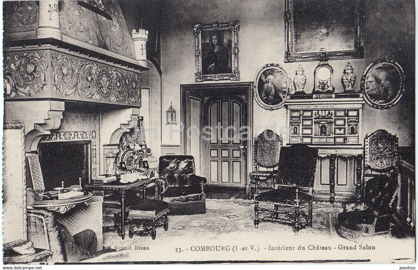 Combourg - Interieur du Chateau - Grand Salon - 33 - old postcard - France - unused - JH Postcards