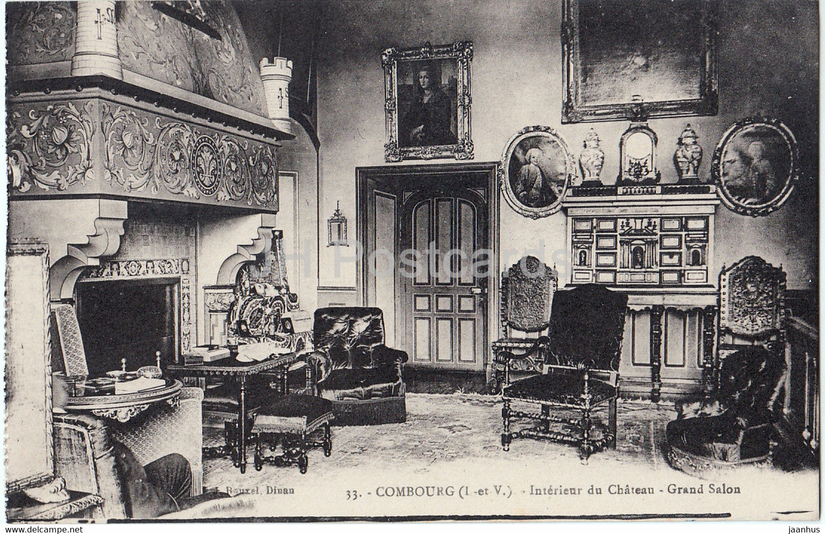 Combourg - Interieur du Chateau - Grand Salon - 33 - old postcard - France - unused - JH Postcards