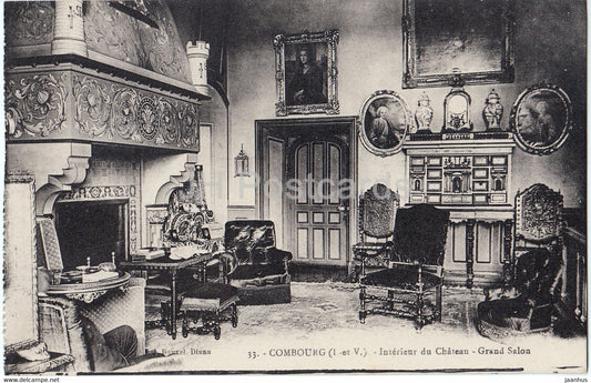 Combourg - Interieur du Chateau - Grand Salon - 33 - old postcard - France - unused - JH Postcards