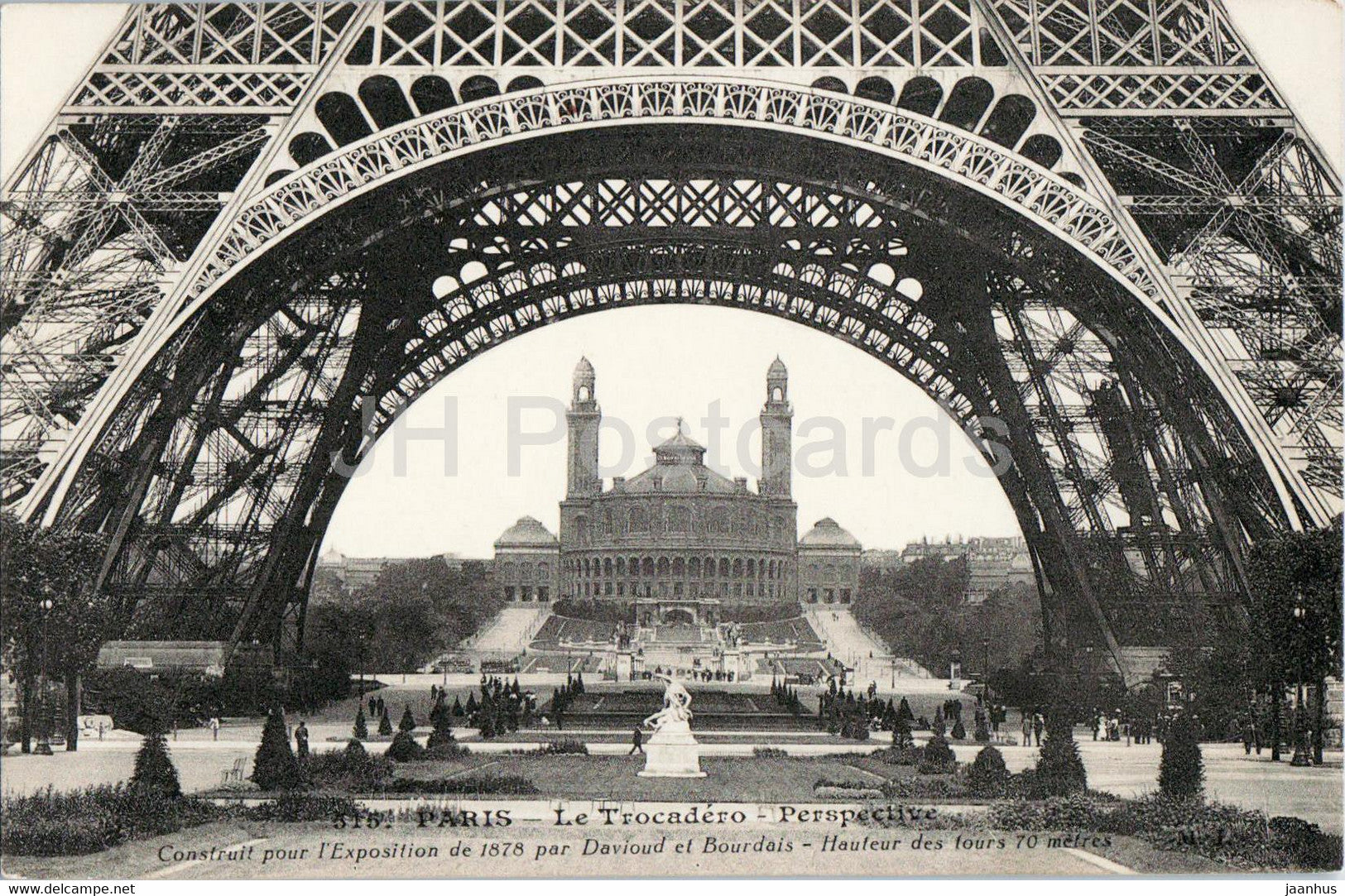 Paris - Le Trocadero - Perspective - 515 - old postcard - France - unused - JH Postcards