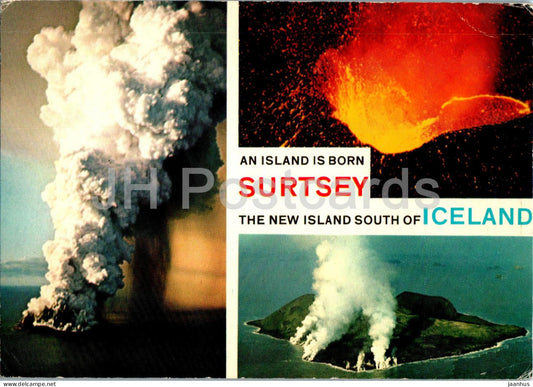 An island is born Surtsey the new island of Iceland - volcano - multiview - 2808 - 1973 - Iceland - used - JH Postcards