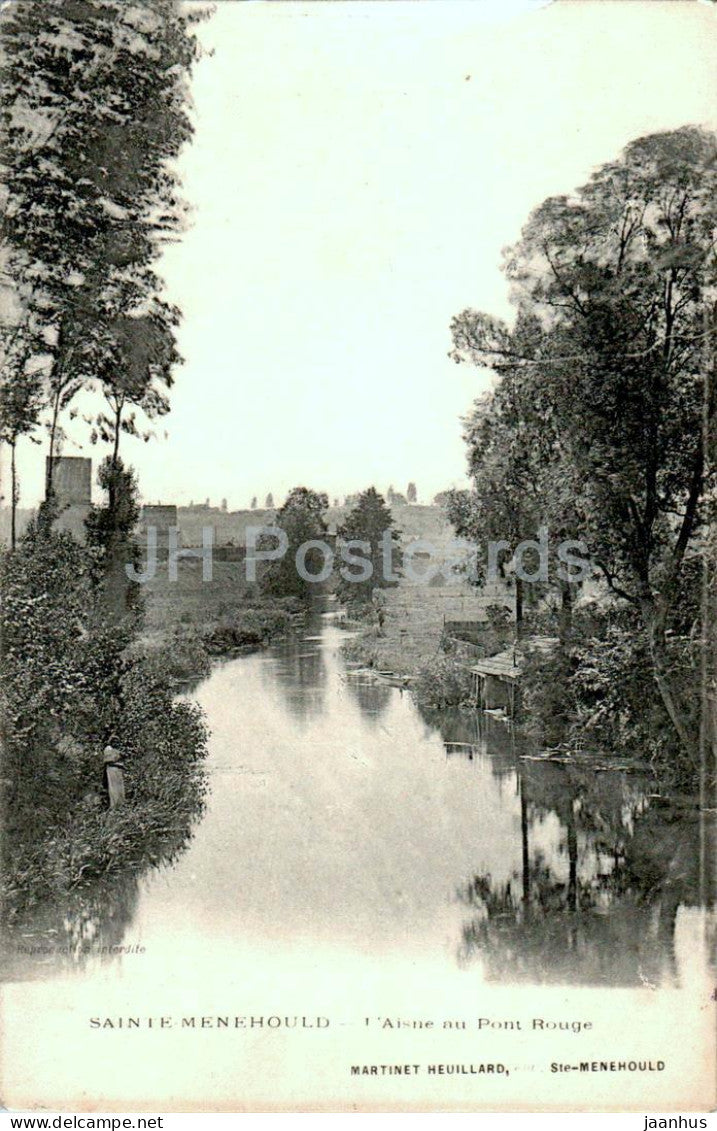 Sainte Menehould - L'Aisne au Pont Rouge - old postcard - 1919 - France - used - JH Postcards