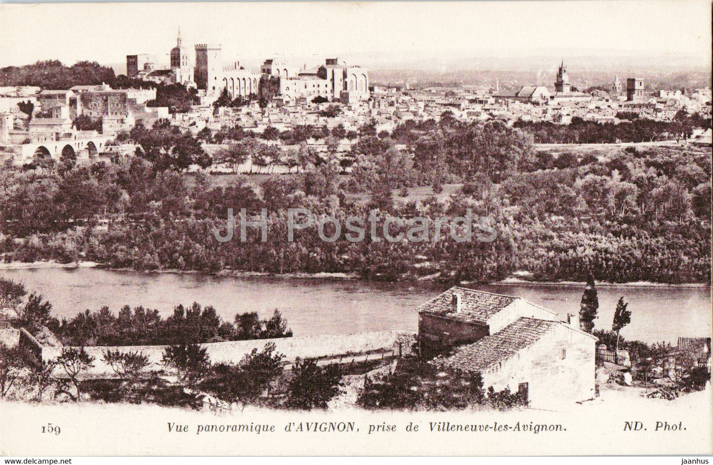 Avignon - Vue panoramique d'Avignon prise de Villeneuve les Avignon - 159 - old postcard - France - unused - JH Postcards