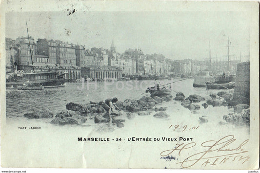 Marseille - L'Entree du Vieux Port - 34 - old postcard - 1901 - France - used - JH Postcards