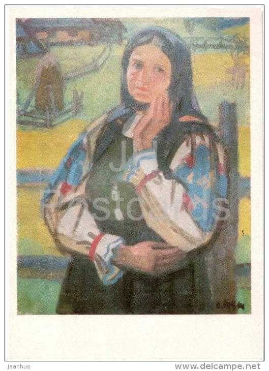 painting by Andriy Kotska - Woman from Sinevir - ukrainian art - unused - JH Postcards
