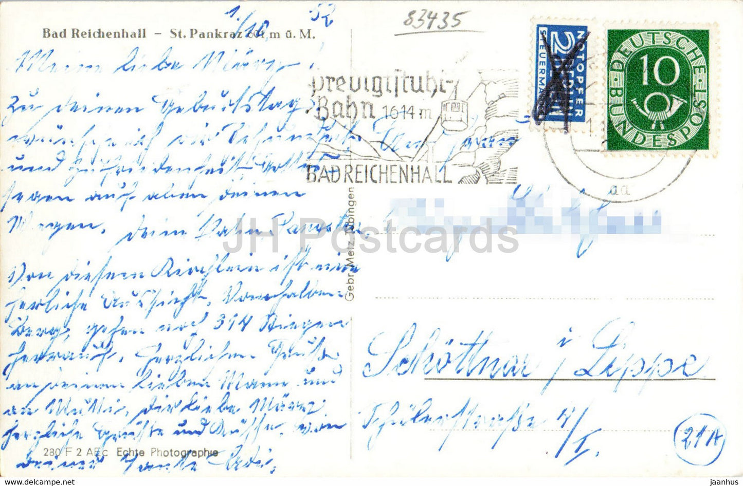 Bad Reichenhall - St Pankraz - carte postale ancienne - 1952 - Allemagne - utilisé