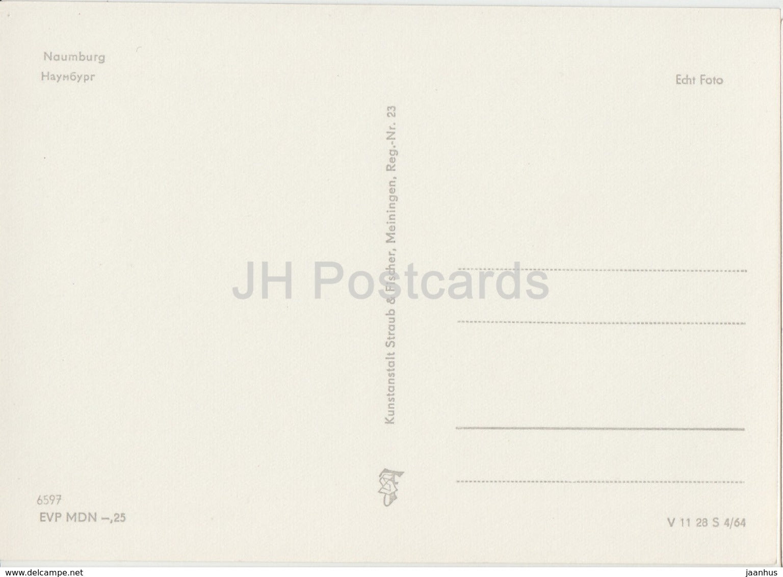 Naumburg - City view - REISEBÜRO - 1964 - DDR - Germany - unused - JH Postcards