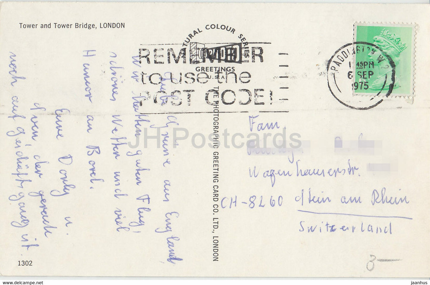 London - Tower and Tower Bridge - 1302 - 1975 - England - United Kingdom - used