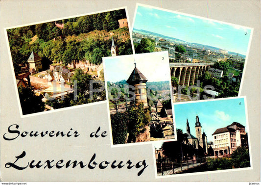 Souvenir de Luxembourg - Pfaffenthal - Passerelle - Tourelle espagnole - multiview - 90 - 1968 - Luxembourg - used - JH Postcards