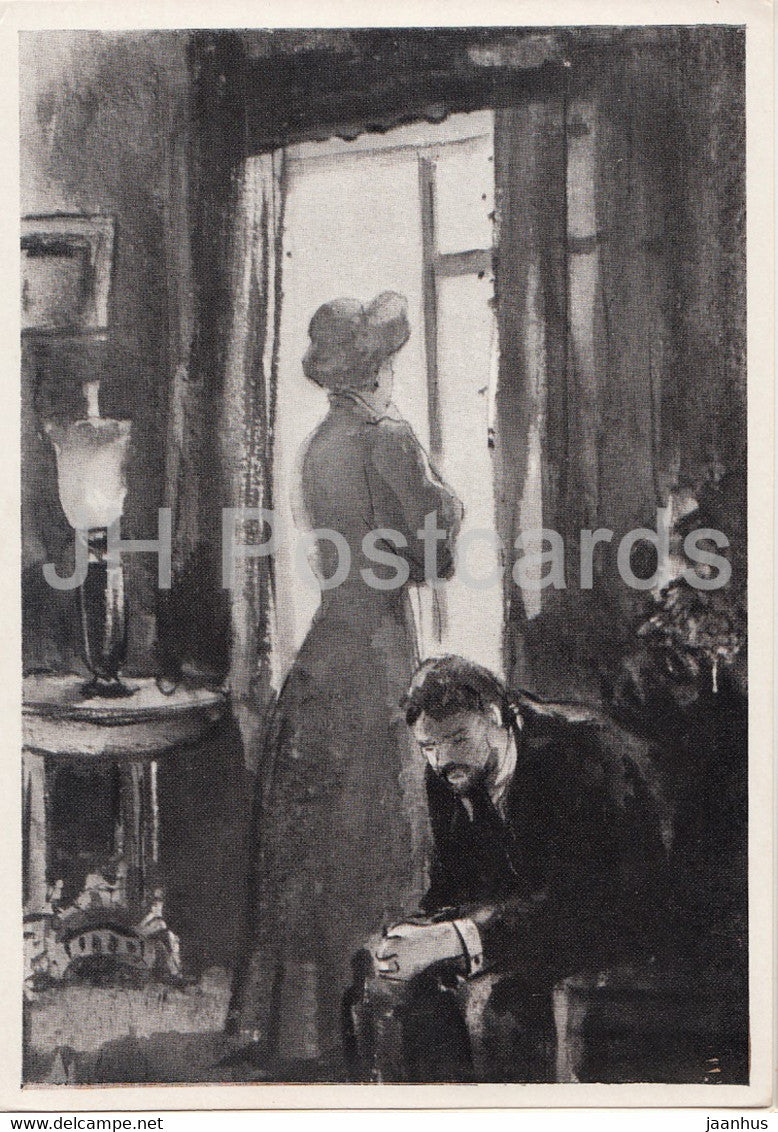 Works by Russian Writer Chekhov - The Lady with the Dog - illustration - 1959 - Russia USSR - unused - JH Postcards