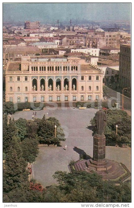 Nizamy square - monument - Baku - 1967 - Azerbaijan USSR - unused - JH Postcards