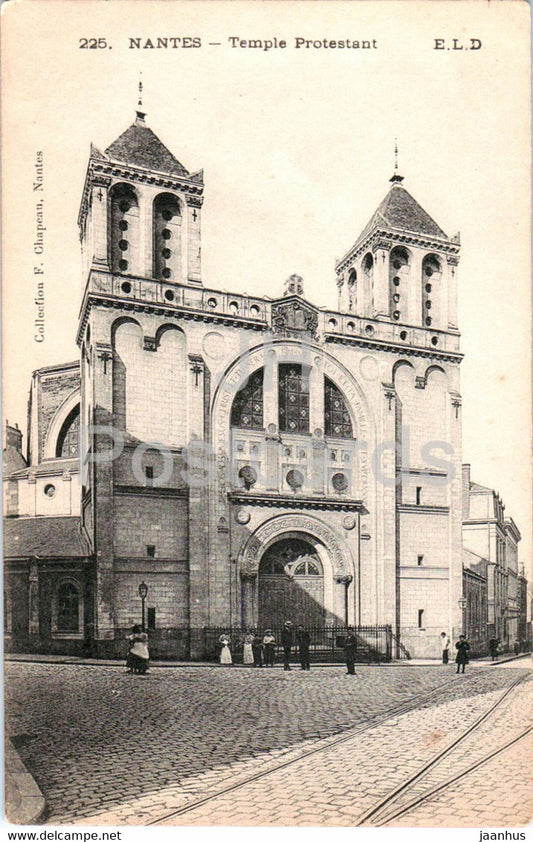 Nantes - Temple Protestant - 225 - old postcard - France - unused - JH Postcards
