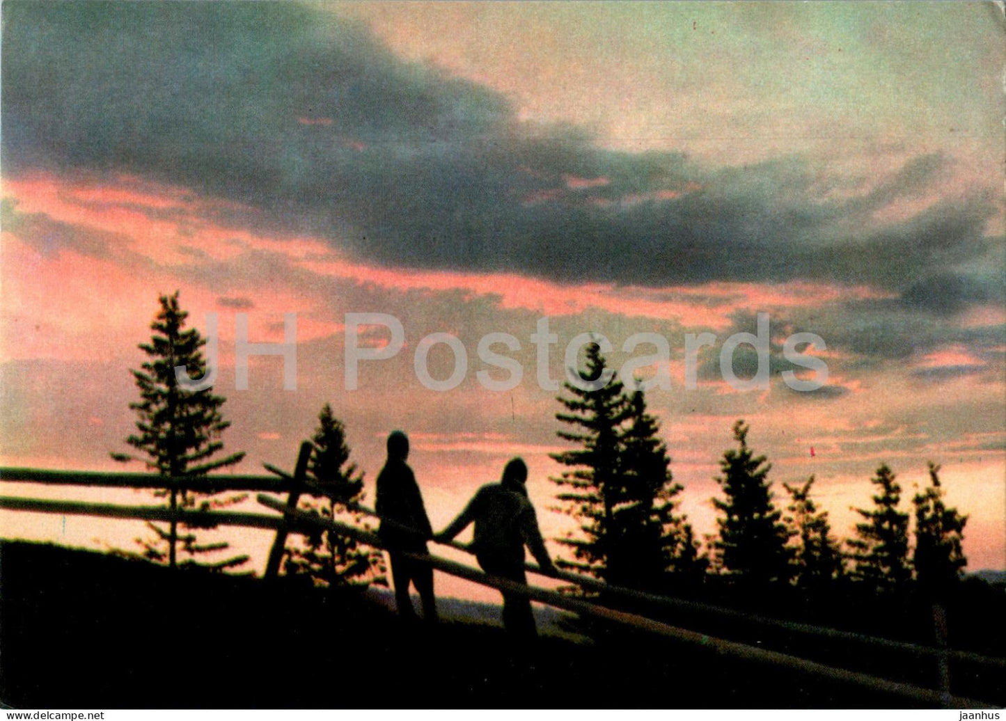 Carpathian Mountains - Morning in the Carpathians - 1967 - Ukraine USSR - unused - JH Postcards