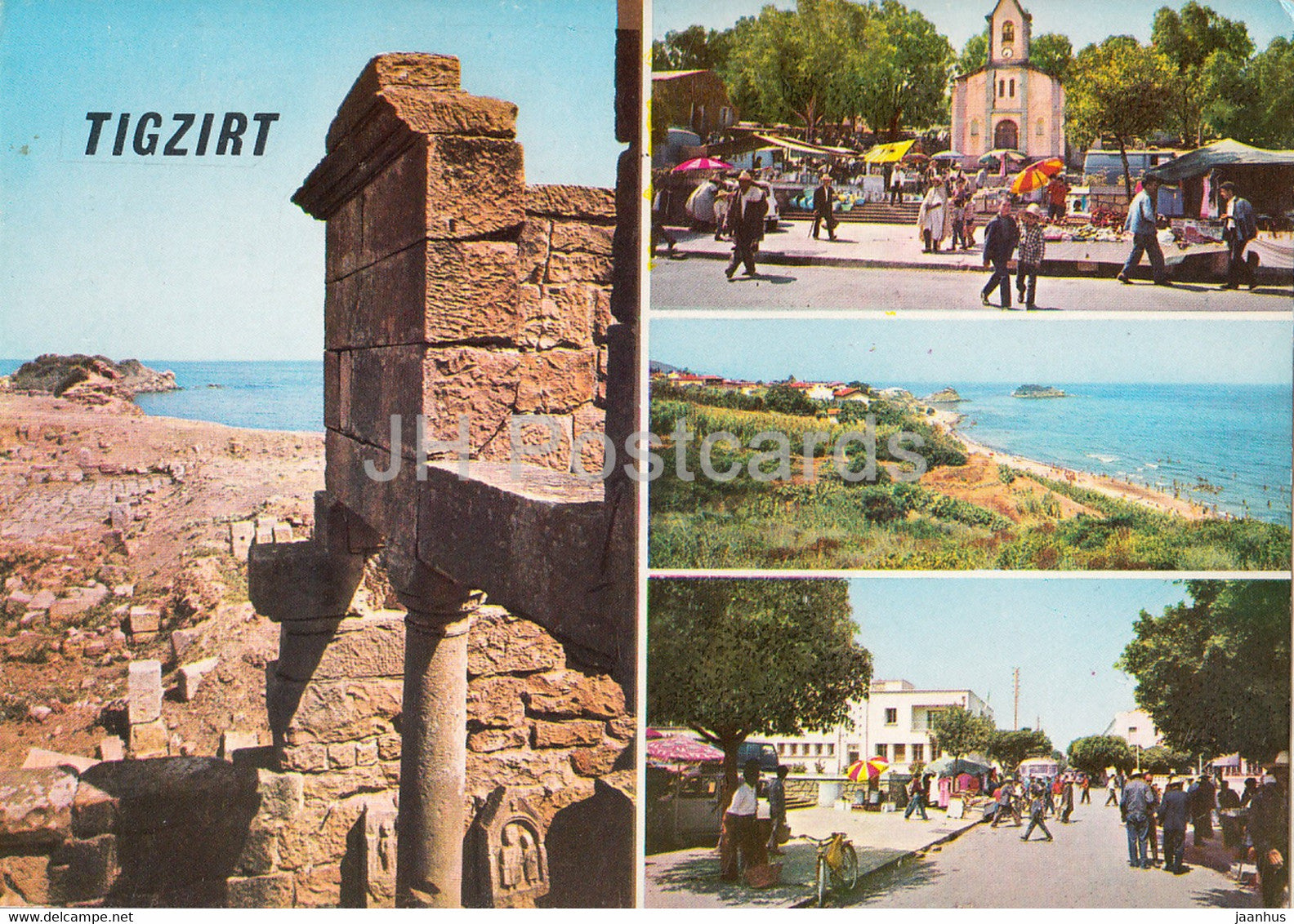Tigzirt - ruins - strteet view - multiview - Algeria - used - JH Postcards