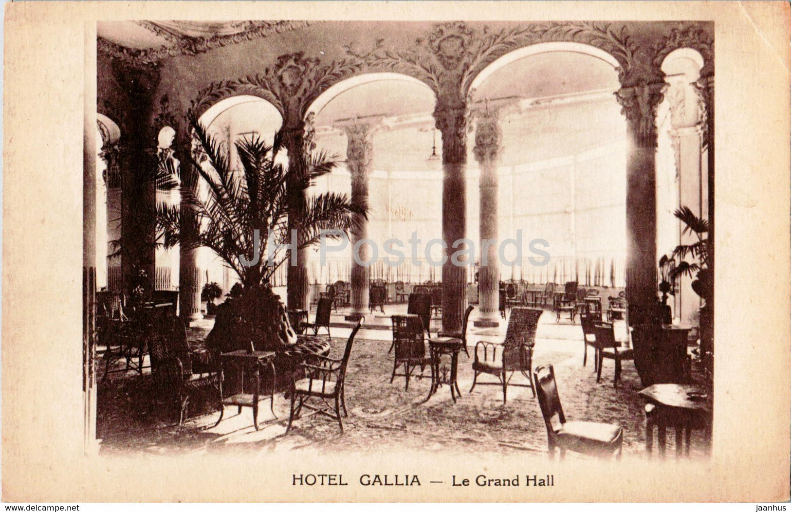 Cannes - Hotel Gallia - Le Grand Hall - old postcard - France - unused - JH Postcards
