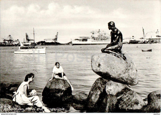 Copenhagen - Kobenhavn - View of Langelinie - boat - ship - 9596 - old postcard - Denmark - unused - JH Postcards